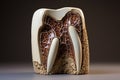 Sectioned Ceramic Tooth. Generative AI