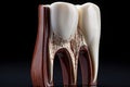 Sectioned Ceramic Tooth. Generative AI