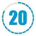 1-24 sectioned indicator circular chart, graph. Circle with 24 segments, sections info-graph element. Circular chart, graph as