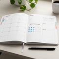 Sections for tracking water intake, to-do list, and notes. The planner Royalty Free Stock Photo