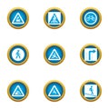 Sectoring icons set, flat style Royalty Free Stock Photo