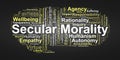 Secular Morality Word Cloud. Core Ethical Terms Shaping Reason Based Moral Understanding Royalty Free Stock Photo