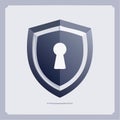 Secure Access Shield with Keyhole Icon Royalty Free Stock Photo