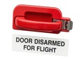 Secure aircraft door handle with \
