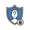 Secure anonymity doodle icon, vector color line illustration Royalty Free Stock Photo