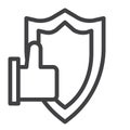 Secure approve line icon