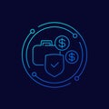 secure asset icon, linear design Royalty Free Stock Photo