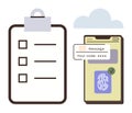 Secure Authentication Process with Mobile Verification and Checklist Management Royalty Free Stock Photo