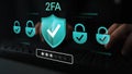 Secure Authentication with Two-Factor Authentication Graphic and Password Input Displaying Cybersecurity Protection Royalty Free Stock Photo