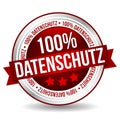 100 % secure Badge Banner Button - German-Translation: 100 % Datenschutz Royalty Free Stock Photo