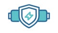 Secure Battery Power Icon, Protected Energy Storage, vector design Generative AI Royalty Free Stock Photo