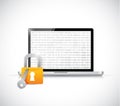 secure binary computer tablet illustration design