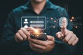 Biometric authentication security system fingerprint scan mobile phone access control technology concept Royalty Free Stock Photo
