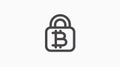 Secure Bitcoin Encryption Lock Vector Icons for Digital Currency Websites
