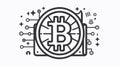 Secure Bitcoin Encryption Lock Vector Icons for Digital Currency Websites