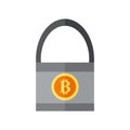 Secure Bitcoin Lock Vector Illustration Graphic