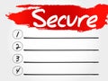 SECURE blank list Royalty Free Stock Photo