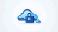 Secure Blue Cloud Lock Concept for Design Projects Royalty Free Stock Photo