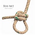 Secure Bowline Knot Tied in a Thick Rope Royalty Free Stock Photo