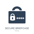 secure briefcase icon in trendy design style. secure briefcase icon isolated on white background. secure briefcase vector icon Royalty Free Stock Photo