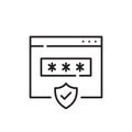 Secure browser connection. Web page, password dialog box and shield. Pixel perfect icon