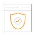 Secure browser thin line color vector icon