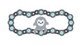 Secure Chain Data Encryption Digital Security Ghost Graphic, vector design Generative AI Royalty Free Stock Photo
