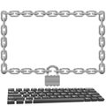 Secure chain lock computer monitor security Royalty Free Stock Photo