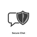 Secure Chat Icon Gray Shield Speech Bubble image Royalty Free Stock Photo