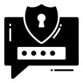 Secure Chat, Protection and security vector icons set cyber computer network business data technology Royalty Free Stock Photo