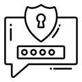 Secure Chat, Protection and security vector icons set cyber computer network business data technology Royalty Free Stock Photo