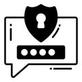 Secure Chat, Protection and security vector icons set cyber computer network business data technology Royalty Free Stock Photo