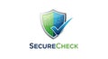 Secure Check Logo with Shield and Checkmark security Royalty Free Stock Photo