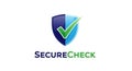 Secure Check Shield Logo with Checkmark security protection Royalty Free Stock Photo