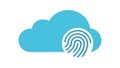 Secure cloud access: Biometric identification and data privacy, vector design Generative AI Royalty Free Stock Photo