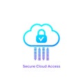 Secure cloud access, safe, protected hosting icon