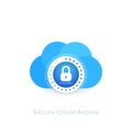 Secure cloud access vector illustration