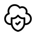 Secure cloud, cloud protection, cloud security icon design Royalty Free Stock Photo