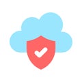 Secure cloud, cloud protection, cloud security icon design Royalty Free Stock Photo