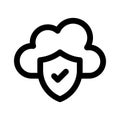 Secure cloud, cloud protection, cloud security icon design Royalty Free Stock Photo