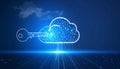 Secure Cloud Computing Access with Digital Key Royalty Free Stock Photo