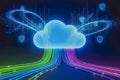 Secure cloud computing concept illustration. Royalty Free Stock Photo