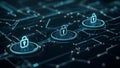 Secure cloud computing concept with a light background and locks.