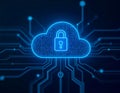 Secure Cloud Computing Data Protection with Encryption Royalty Free Stock Photo