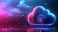 Secure cloud computing data protection network safety Royalty Free Stock Photo