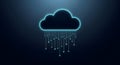 Secure Cloud Computing Data Transfer Icon for Businesses and Digital Users. Neon Illustration of Modern Connectivity. Royalty Free Stock Photo