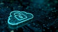 Secure Cloud Computing Digital Lock Inside Cloud Symbol on a Circuit Board Royalty Free Stock Photo