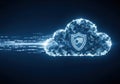 Secure cloud computing with a digital shield protecting data integrity and privacy Royalty Free Stock Photo