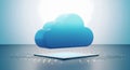 Secure Cloud Computing Icon for Data Management. 3D Render of a Processor Chip and Digital Cloud for Tech Professionals. Royalty Free Stock Photo
