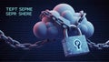 Secure Cloud Computing with Padlock and Chain Illustrating Data Protection and Cybersecurity Royalty Free Stock Photo